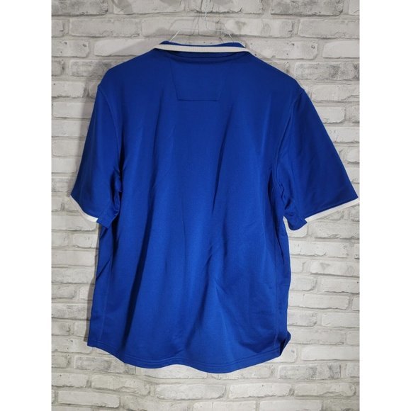Adidas Blue 1/4 Zip Royal Blue Collegiate Climalite Polo Size Large Warm Up Top - Picture 7 of 7